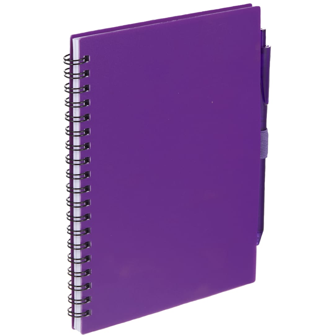FSC&#174; Recycled 5.5” x 7” Spiral Notebook w/ RPET Pe - SM-5268 Purple