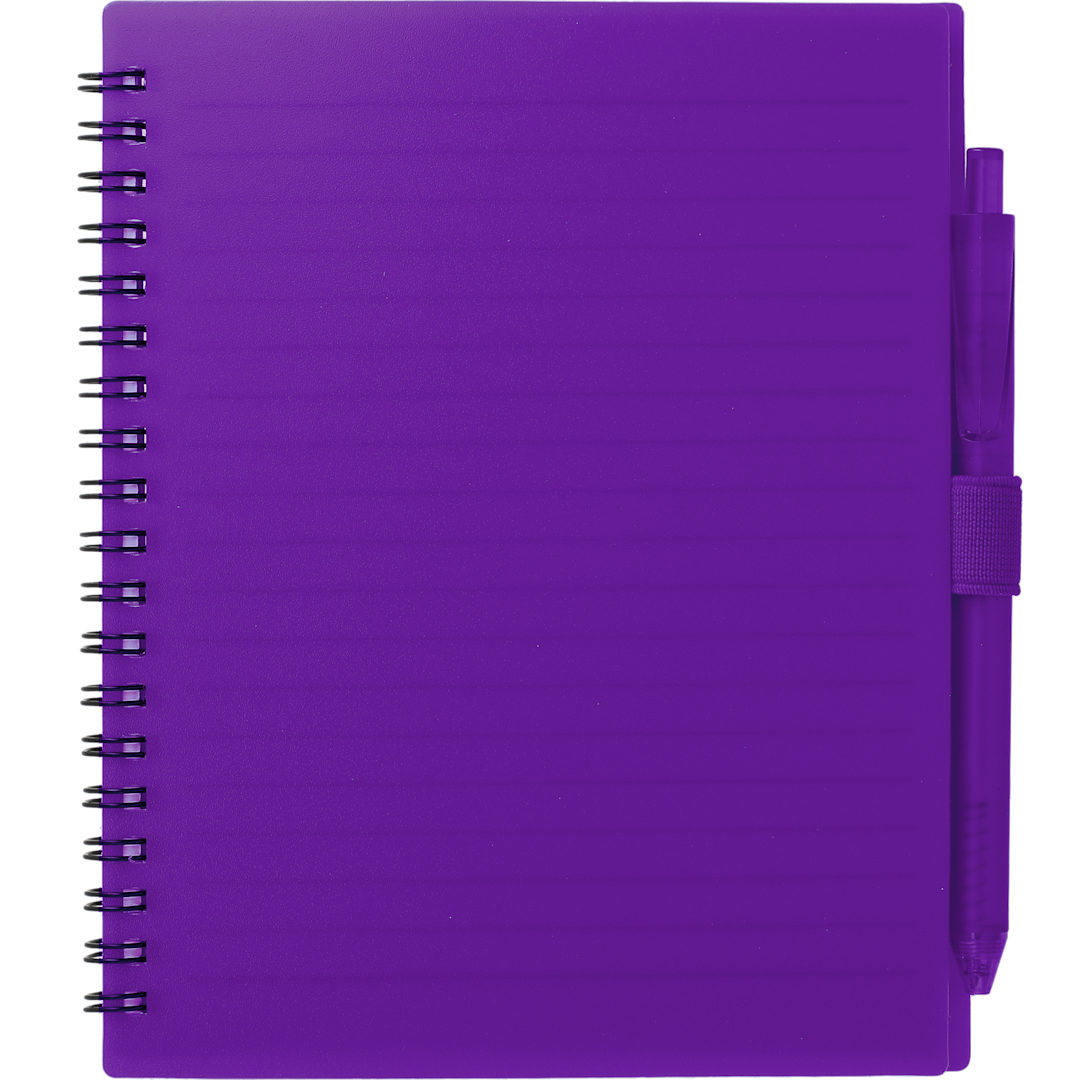 FSC&#174; Recycled 5.5” x 7” Spiral Notebook w/ RPET Pe - SM-5268 Purple