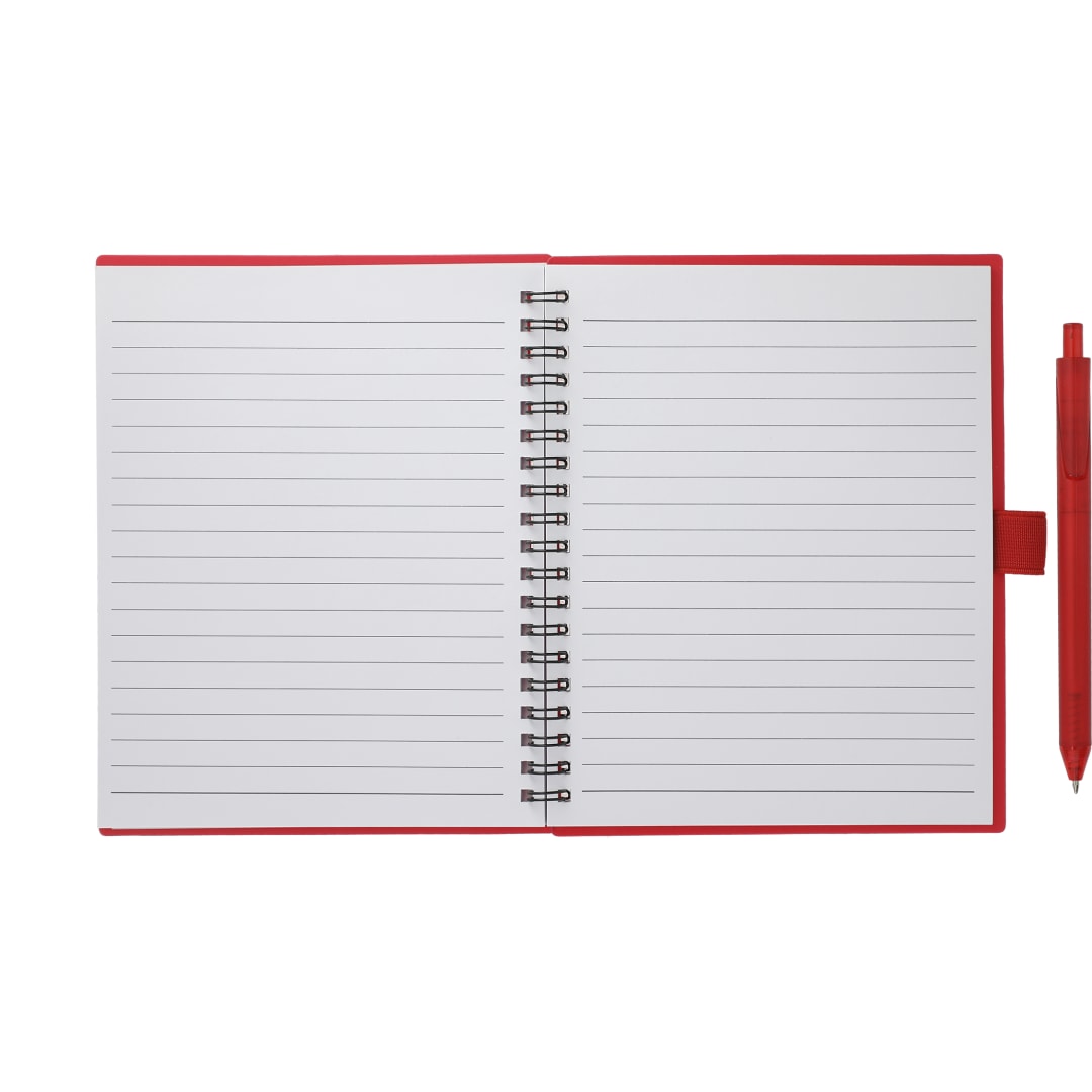 FSC&#174; Recycled 5.5” x 7” Spiral Notebook w/ RPET Pe - SM-5268 Red