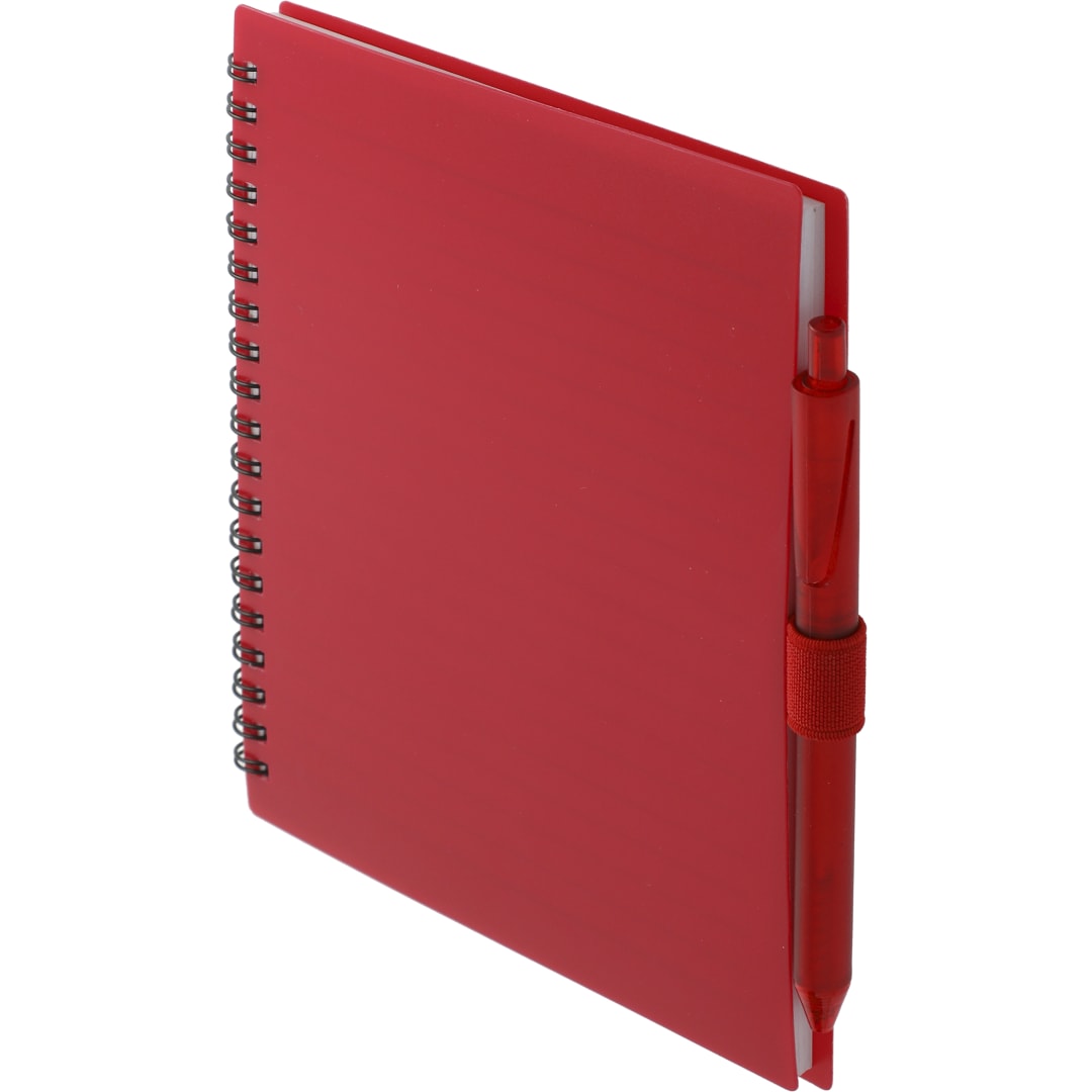 FSC&#174; Recycled 5.5” x 7” Spiral Notebook w/ RPET Pe - SM-5268 Red