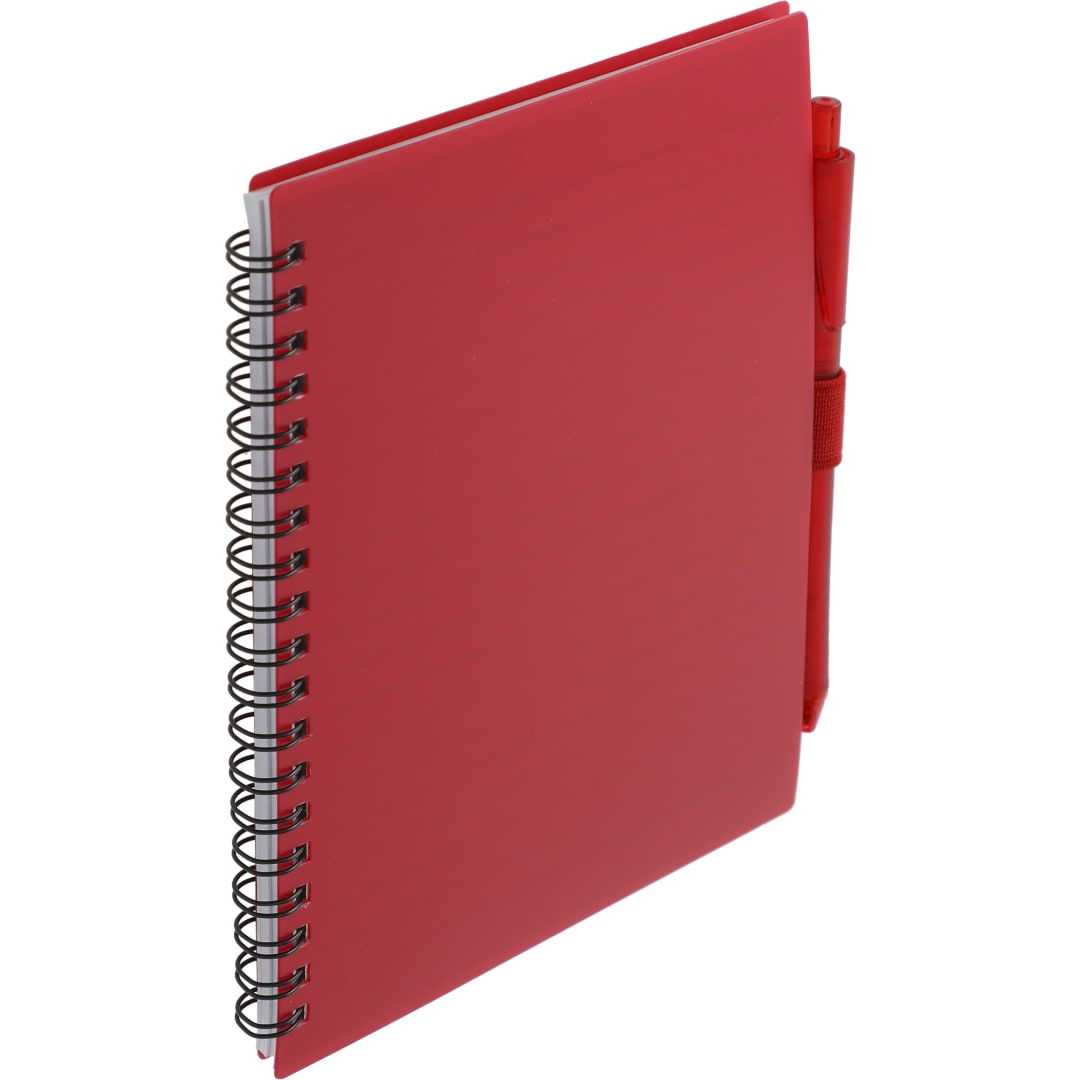 FSC&#174; Recycled 5.5” x 7” Spiral Notebook w/ RPET Pe - SM-5268 Red