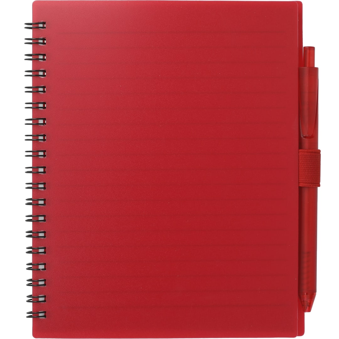 FSC&#174; Recycled 5.5” x 7” Spiral Notebook w/ RPET Pe - SM-5268 Red