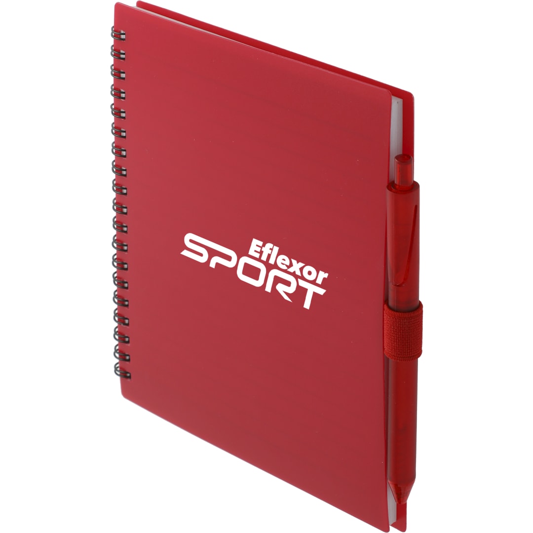 FSC&#174; Recycled 5.5” x 7” Spiral Notebook w/ RPET Pe - SM-5268 Red