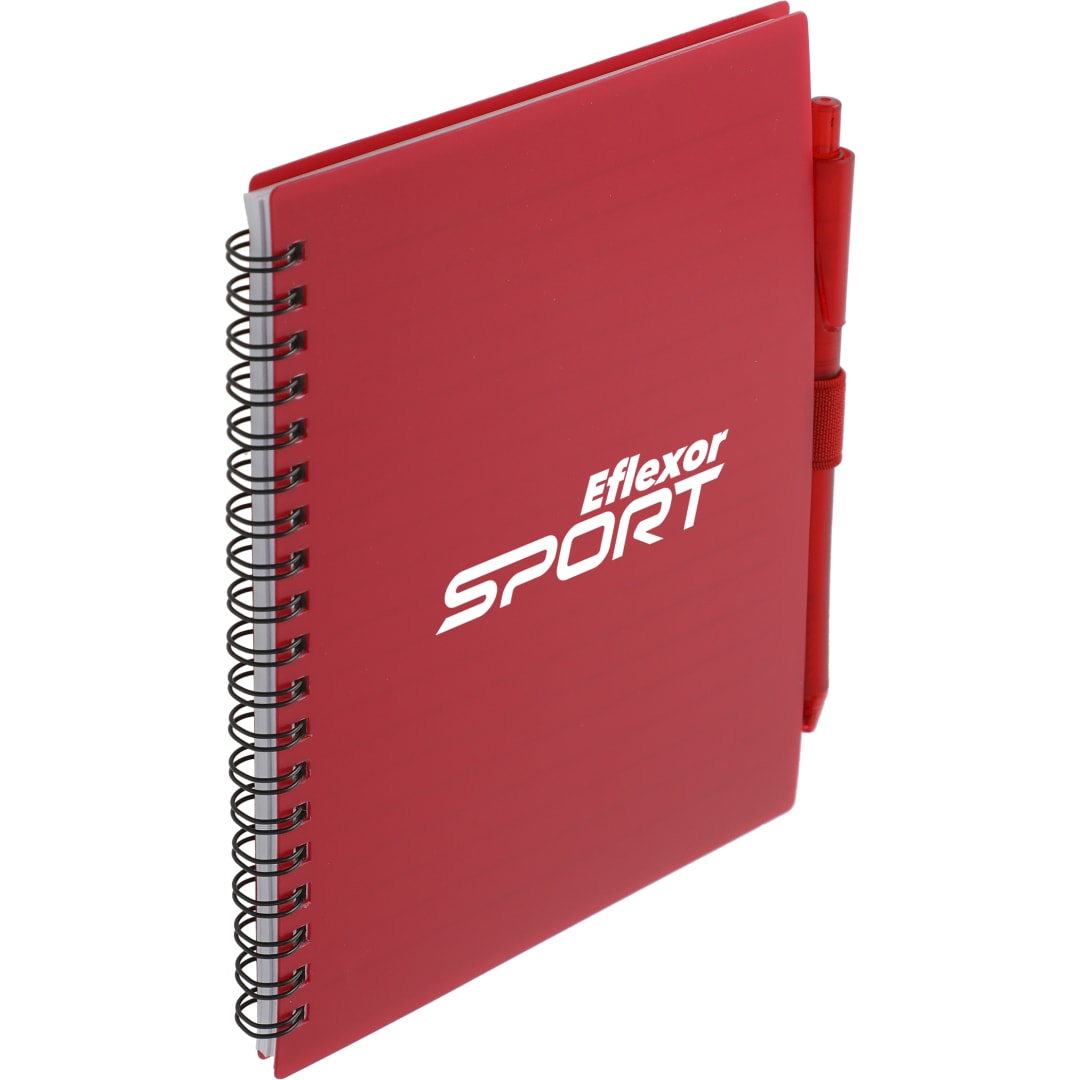 FSC&#174; Recycled 5.5” x 7” Spiral Notebook w/ RPET Pe - SM-5268 Red