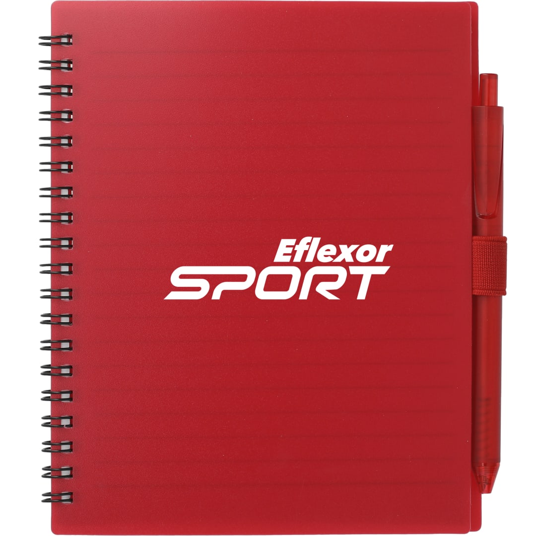 FSC&#174; Recycled 5.5” x 7” Spiral Notebook w/ RPET Pe - SM-5268 Red