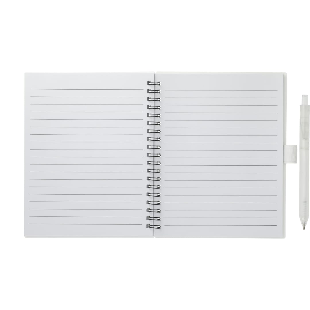 FSC&#174; Recycled 5.5” x 7” Spiral Notebook w/ RPET Pe - SM-5268 White