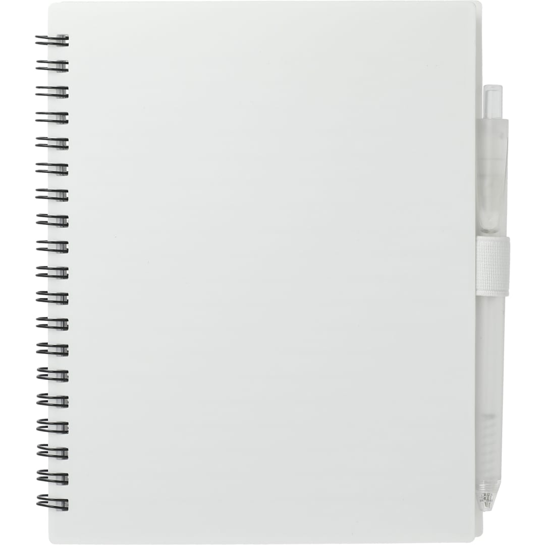 FSC&#174; Recycled 5.5” x 7” Spiral Notebook w/ RPET Pe - SM-5268 White