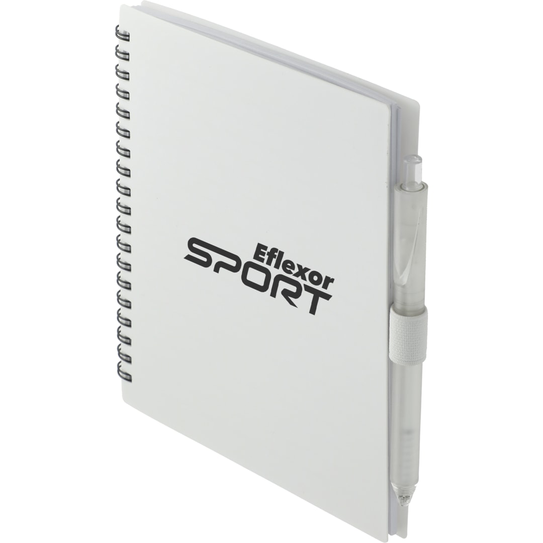FSC&#174; Recycled 5.5” x 7” Spiral Notebook w/ RPET Pe - SM-5268 White