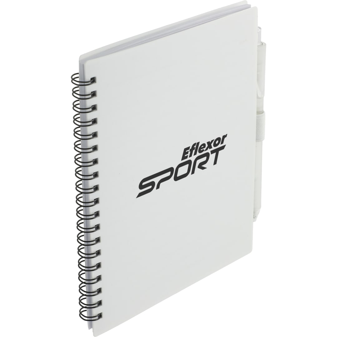 FSC&#174; Recycled 5.5” x 7” Spiral Notebook w/ RPET Pe - SM-5268 White