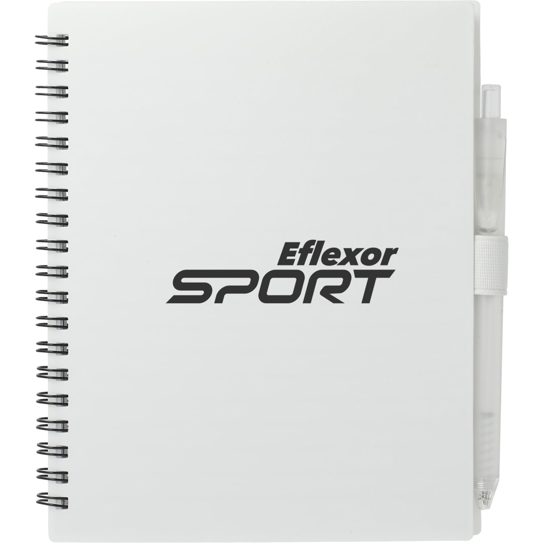 FSC&#174; Recycled 5.5” x 7” Spiral Notebook w/ RPET Pe - SM-5268 White