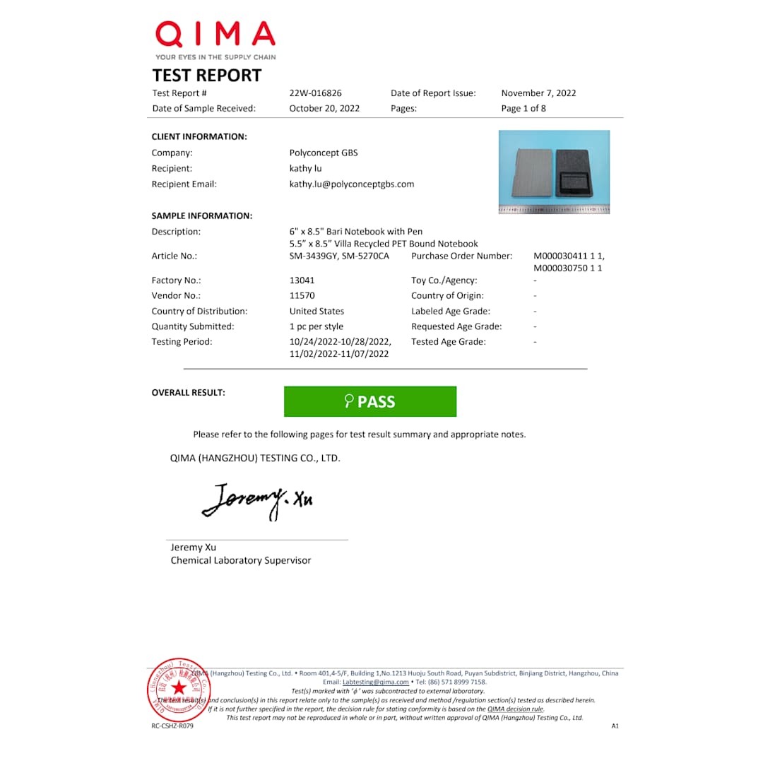 FSC&#174; Mix 5.5” x 8.5” Vila RPET Bound Notebook - SM-5270 Blue