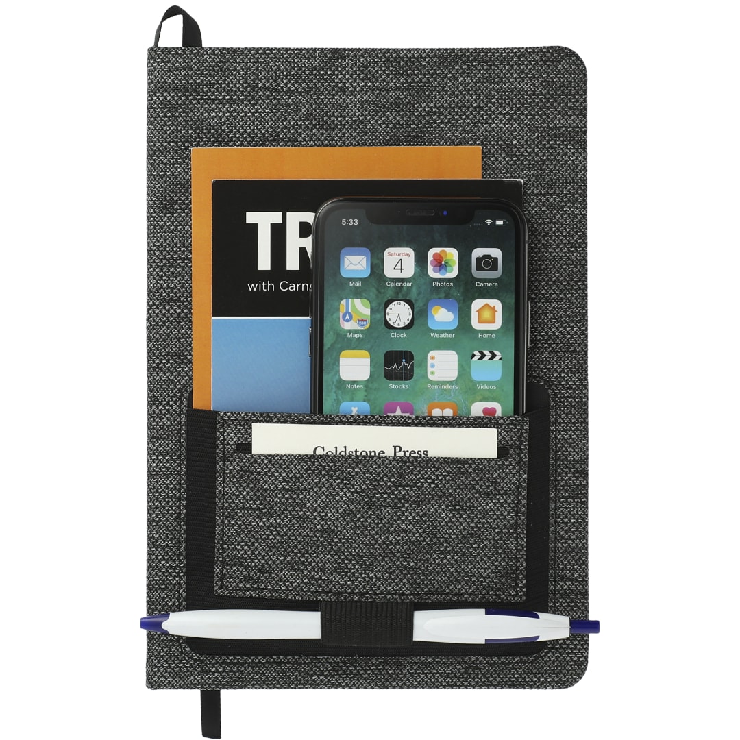 FSC&#174; Mix 5.5” x 8.5” Vila RPET Bound Notebook - SM-5270 Gray