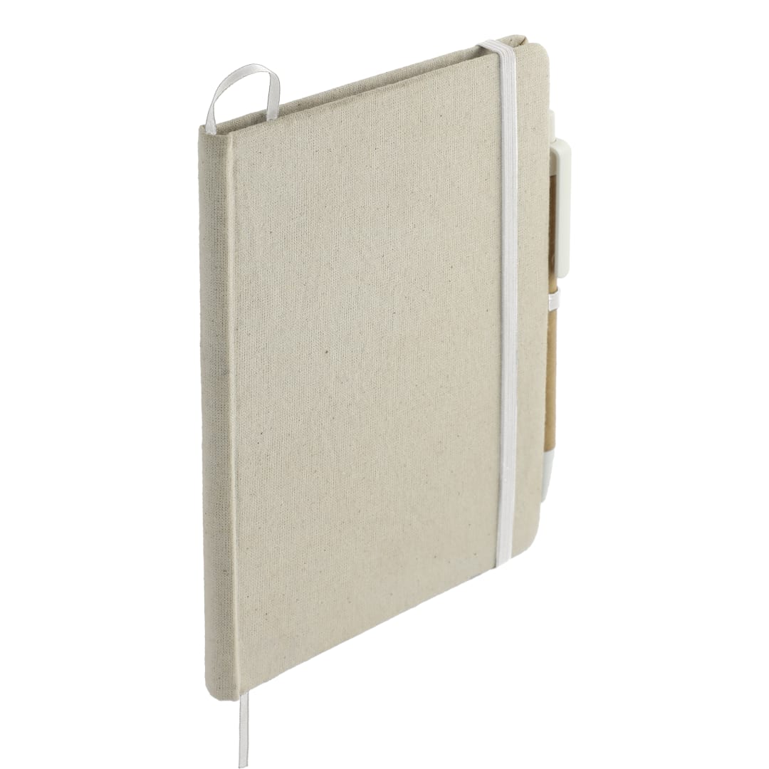 Bullet 5" x 7" Organic Cotton Bound Notebook w/Pen - SM-5273 Natural