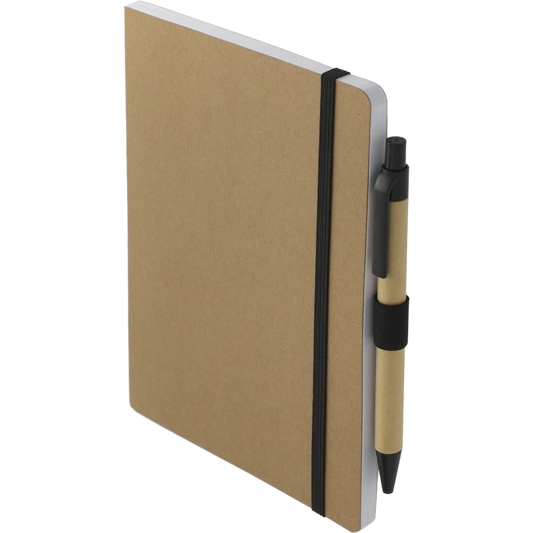 Bullet 5" x 7" FSC Recycled Notebook and Pen Set - SM-5274 Natural