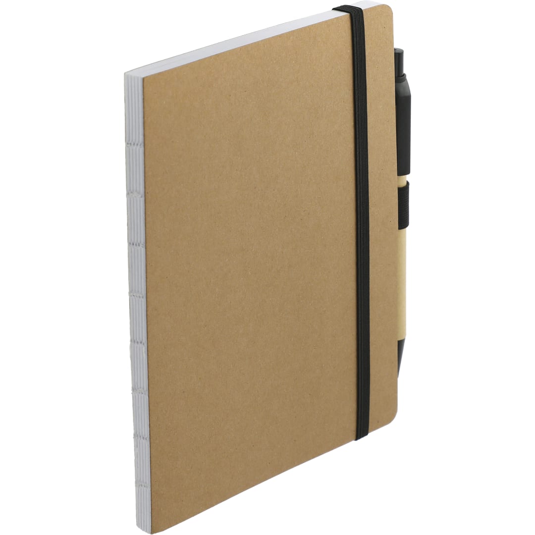 Bullet 5" x 7" FSC Recycled Notebook and Pen Set - SM-5274 Natural