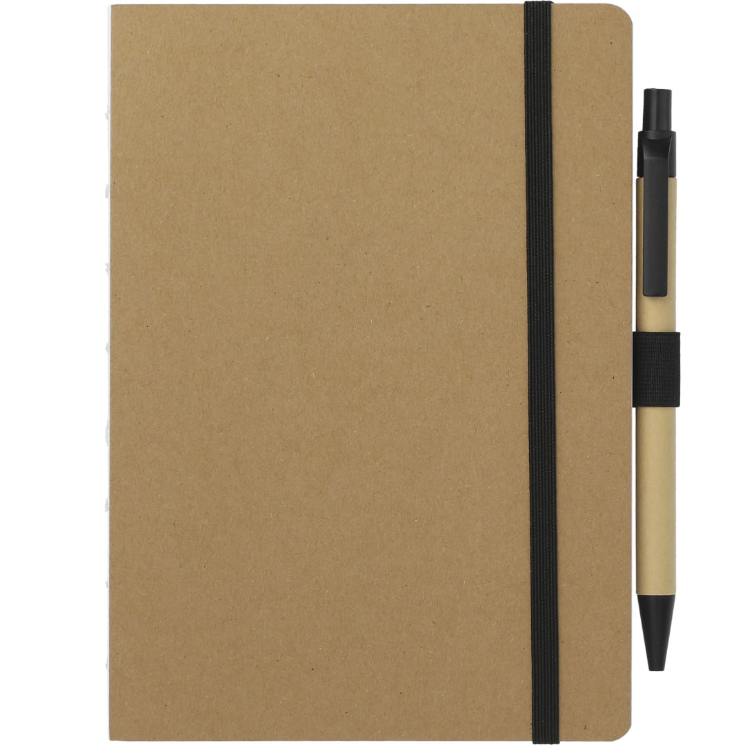 Bullet 5" x 7" FSC Recycled Notebook and Pen Set - SM-5274 Natural