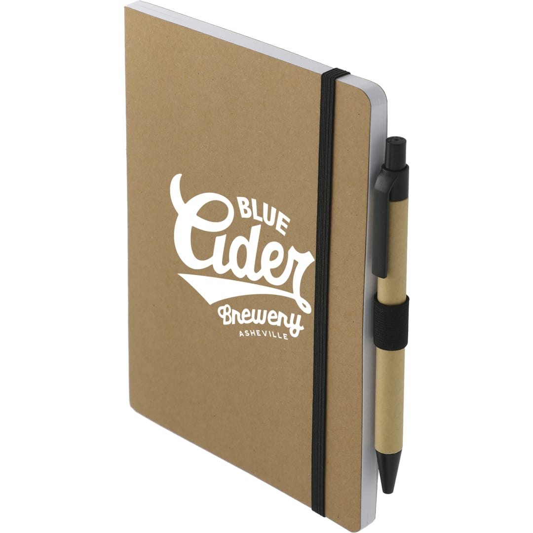 Bullet 5" x 7" FSC Recycled Notebook and Pen Set - SM-5274 Natural