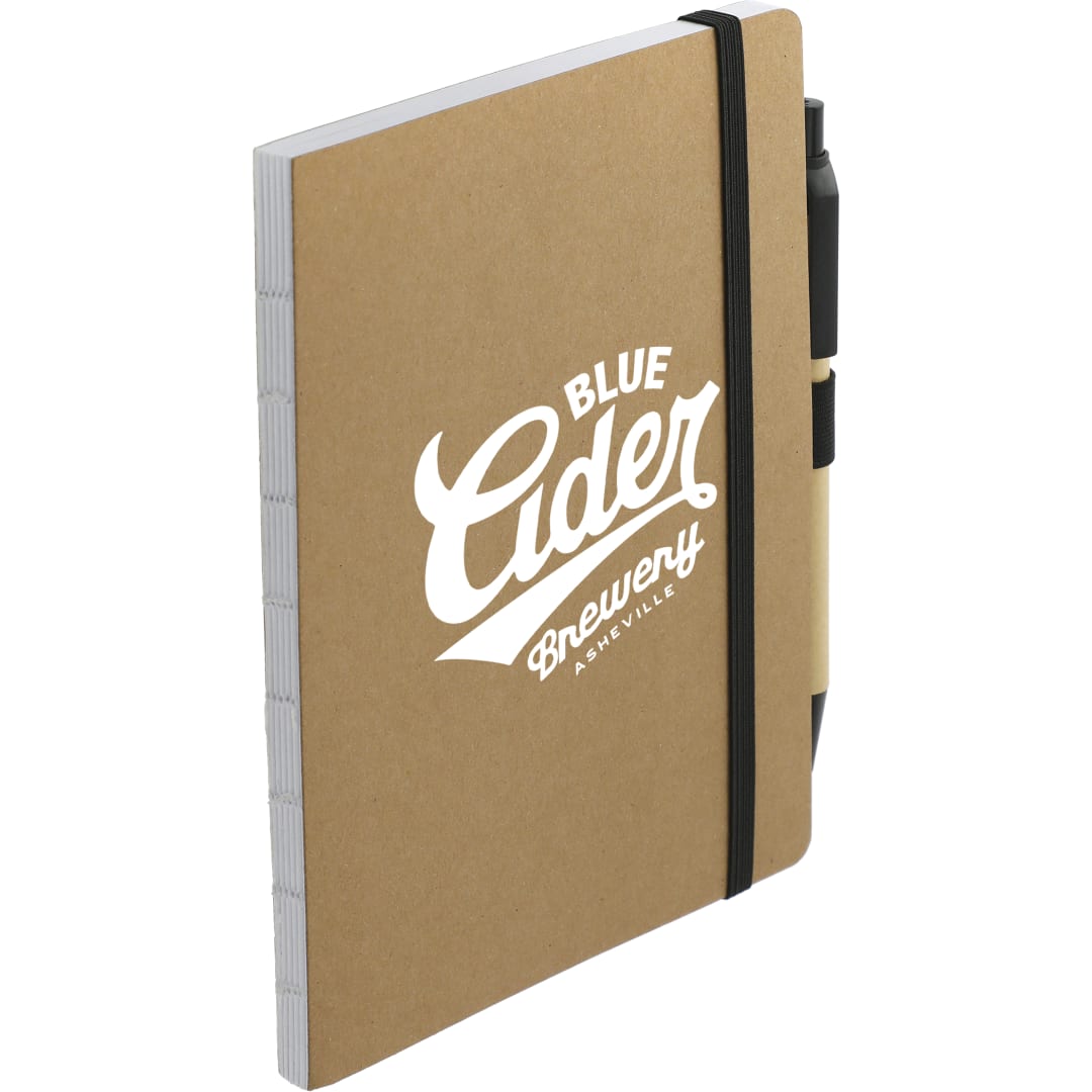 Bullet 5" x 7" FSC Recycled Notebook and Pen Set - SM-5274 Natural
