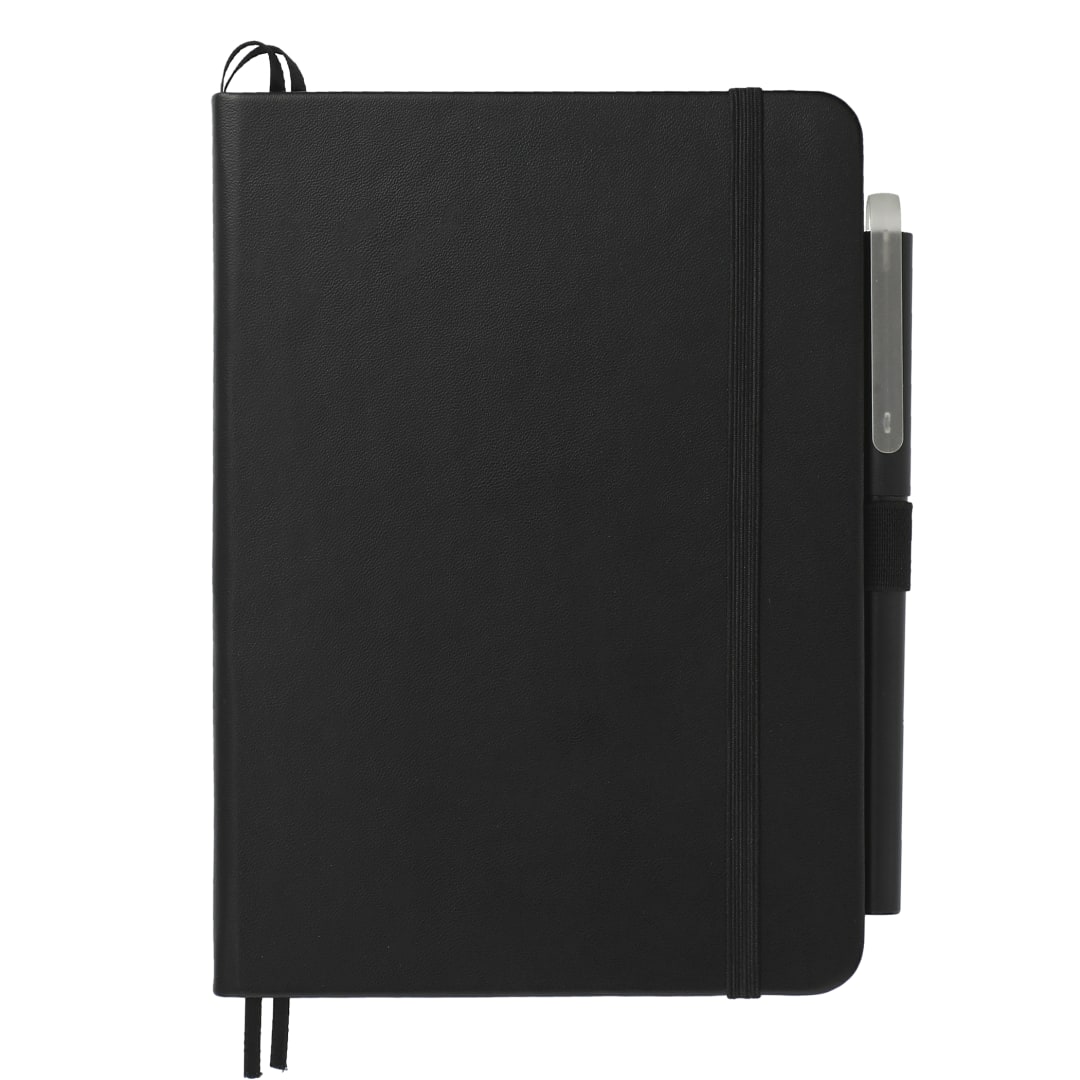 Bullet 5" x 7" Recycled Bulleting Bound Notebook w Pen - SM-5278 Black