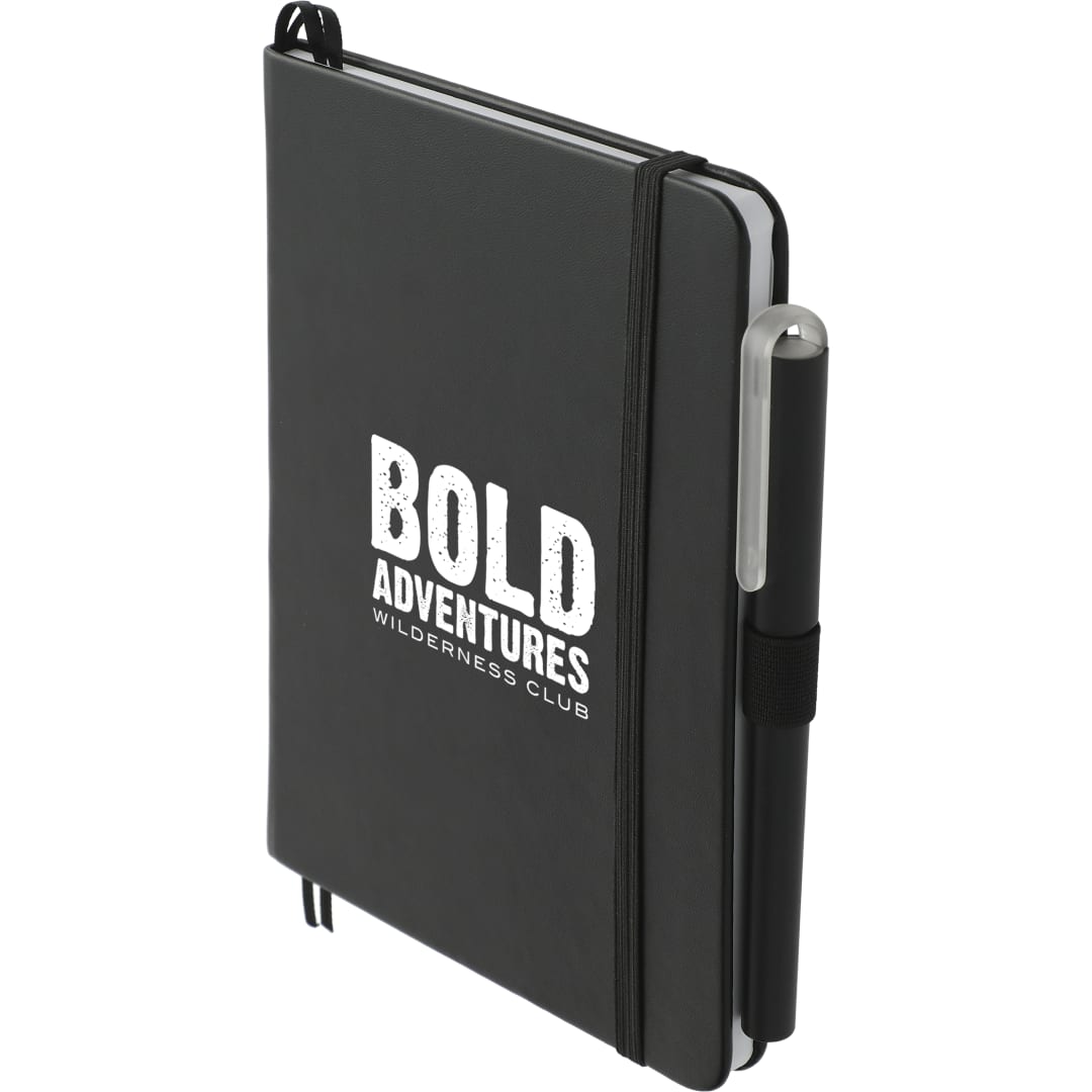 Bullet 5" x 7" Recycled Bulleting Bound Notebook w Pen - SM-5278 Black
