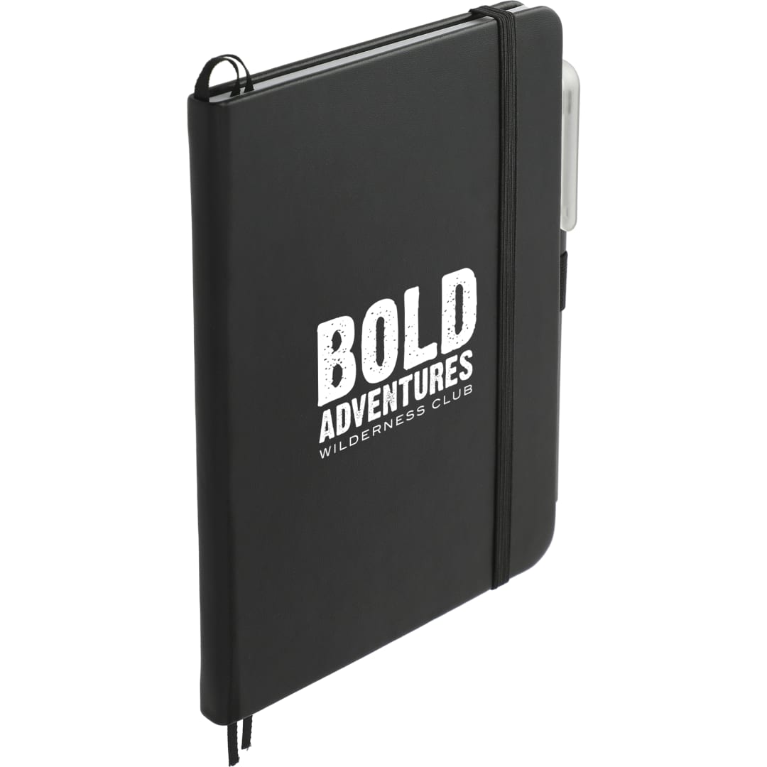Bullet 5" x 7" Recycled Bulleting Bound Notebook w Pen - SM-5278 Black