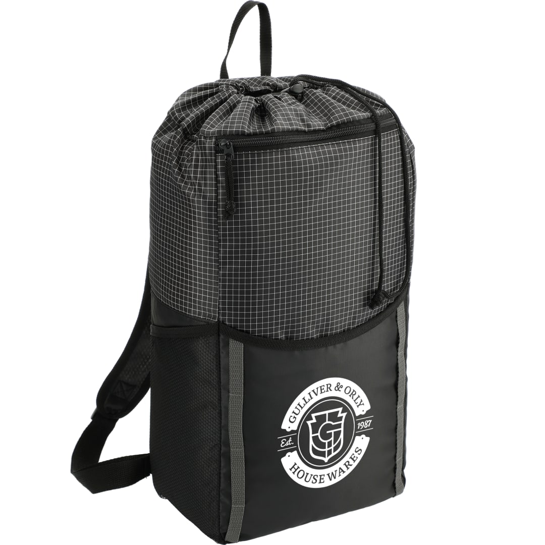 Grid 14L Drawstring Backpack - SM-5928 Black