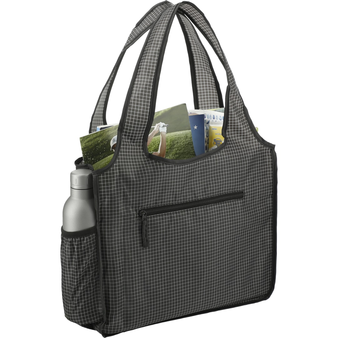 Grid Bungalow Tote - SM-5942 Black