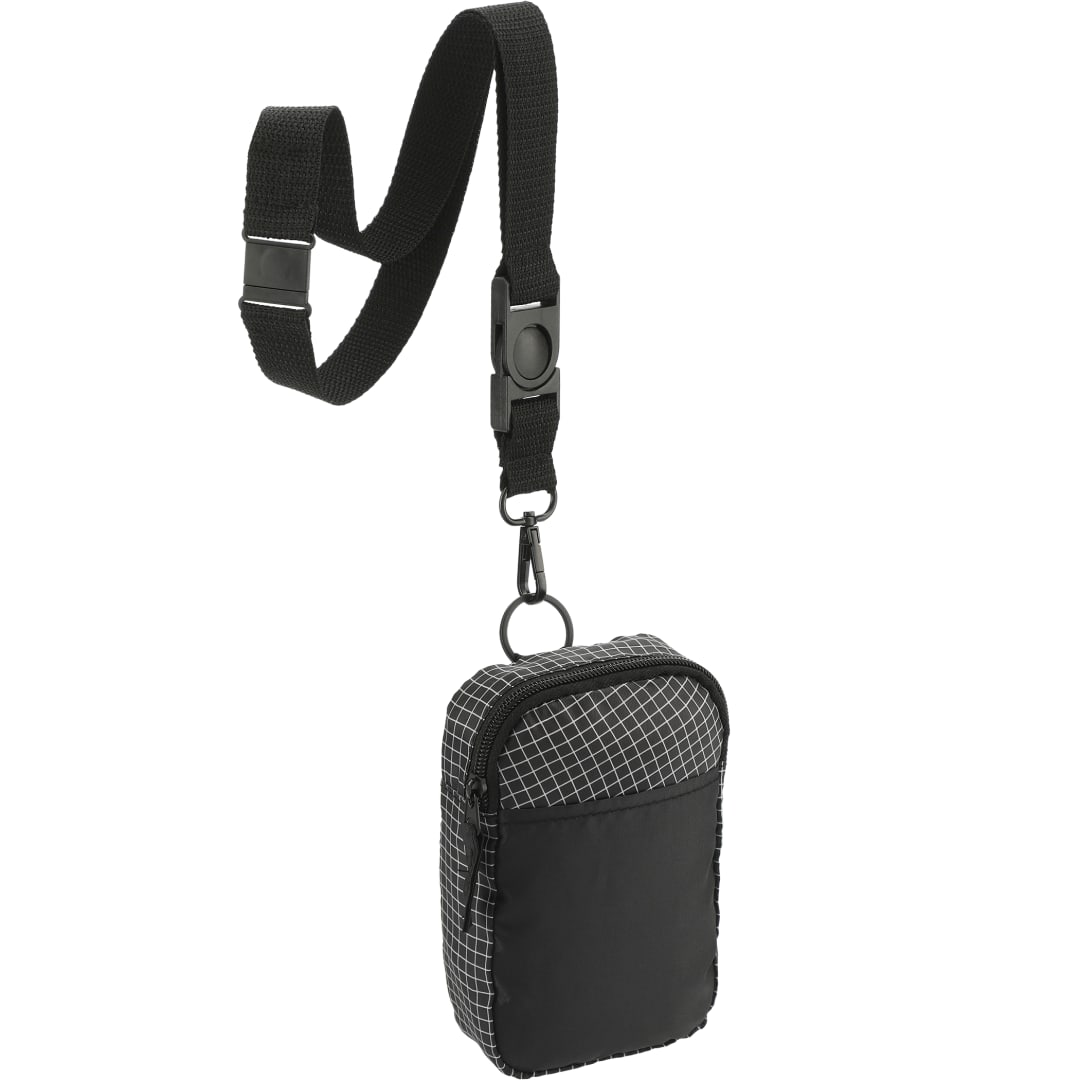 Grid Lanyard Phone Pouch - SM-5944 Black