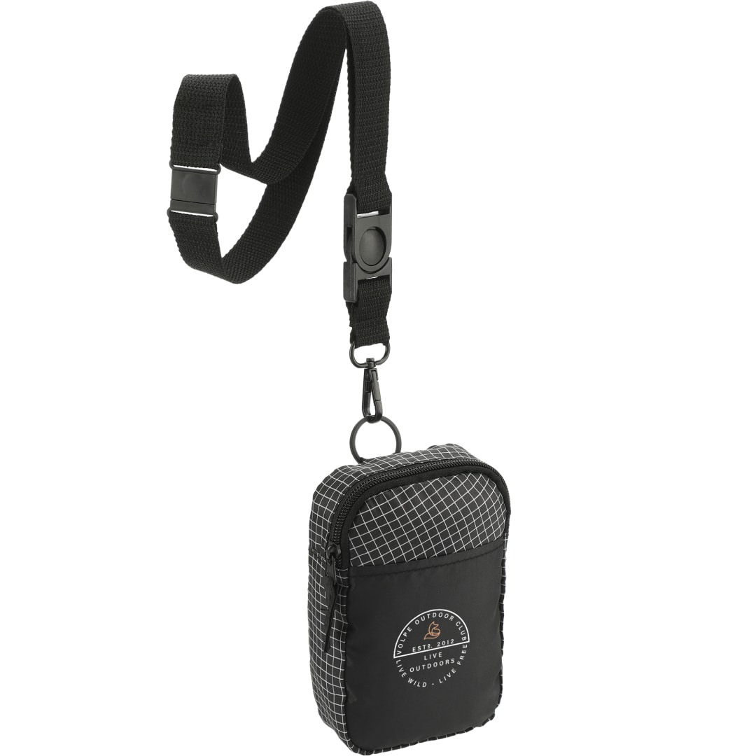 Grid Lanyard Phone Pouch - SM-5944 Black
