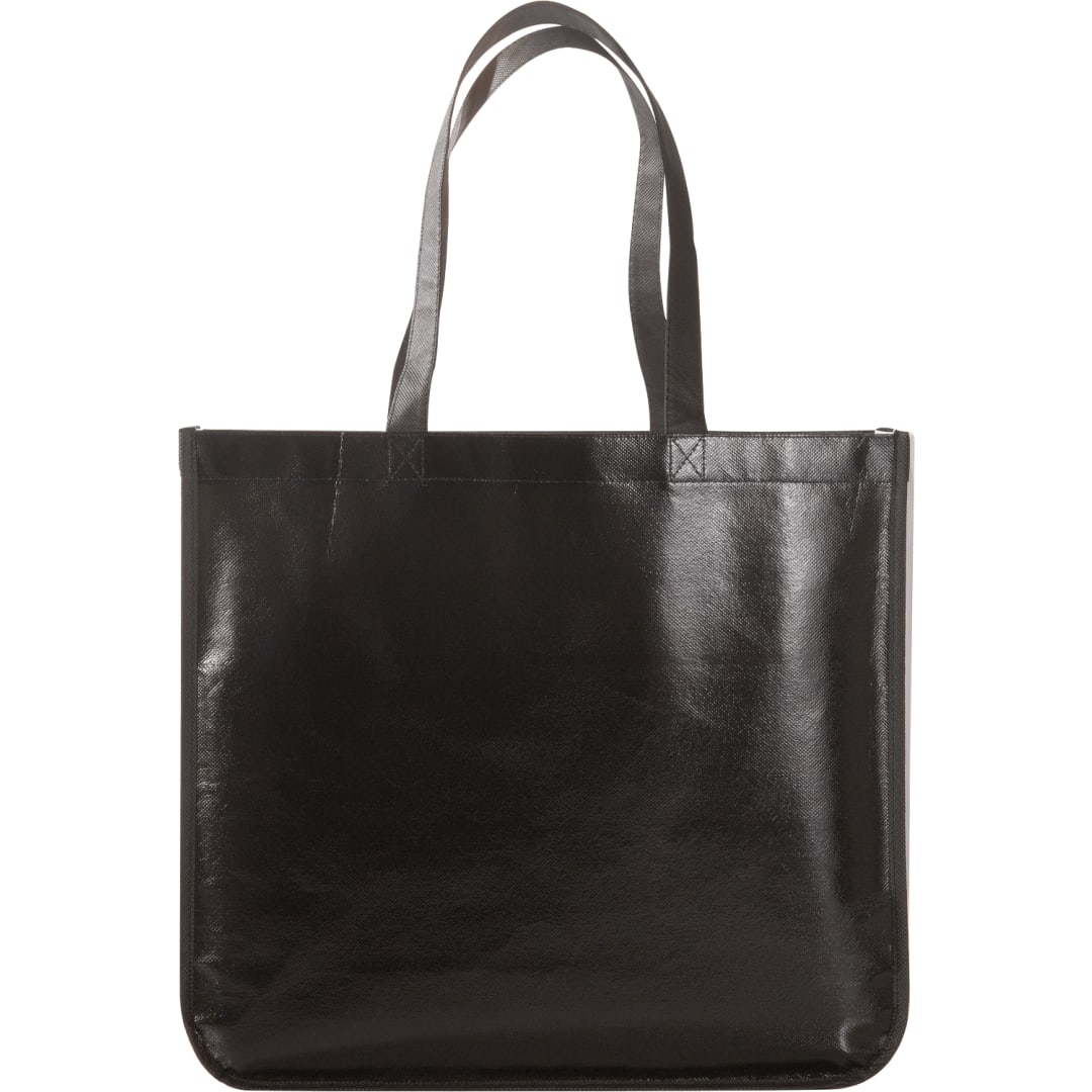 Gloss Laminated Non-Woven Shopper Tote - SM-5995 Black