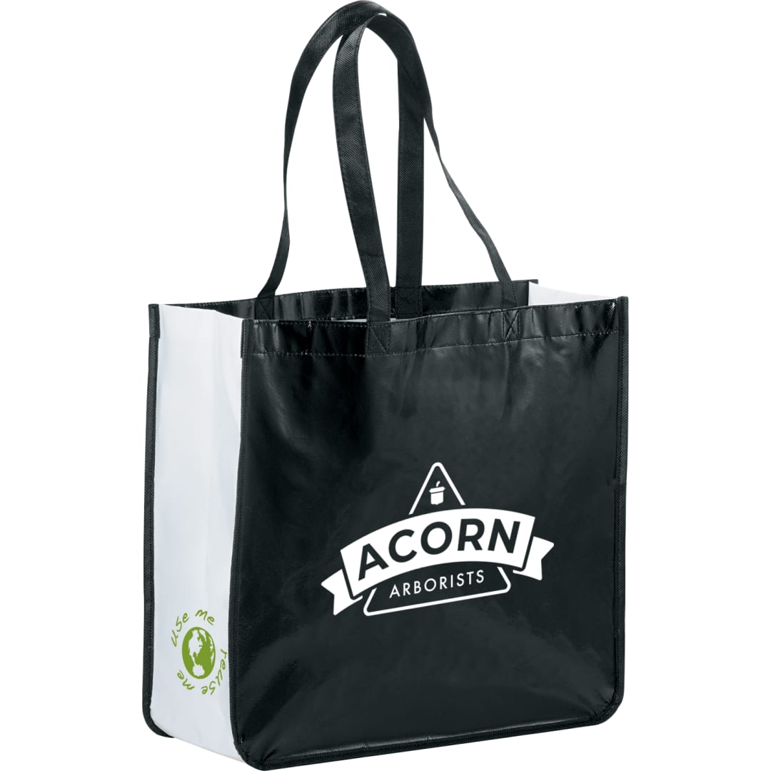 Gloss Laminated Non-Woven Shopper Tote - SM-5995 Black