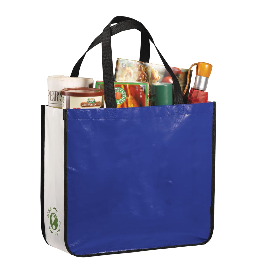 Gloss Laminated Non-Woven Shopper Tote - SM-5995 Blue