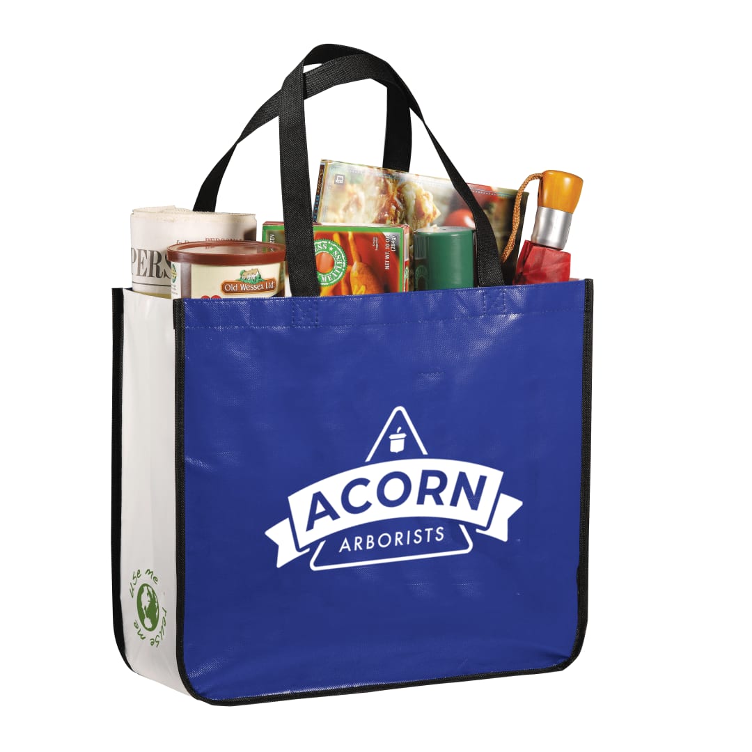 Gloss Laminated Non-Woven Shopper Tote - SM-5995 Blue