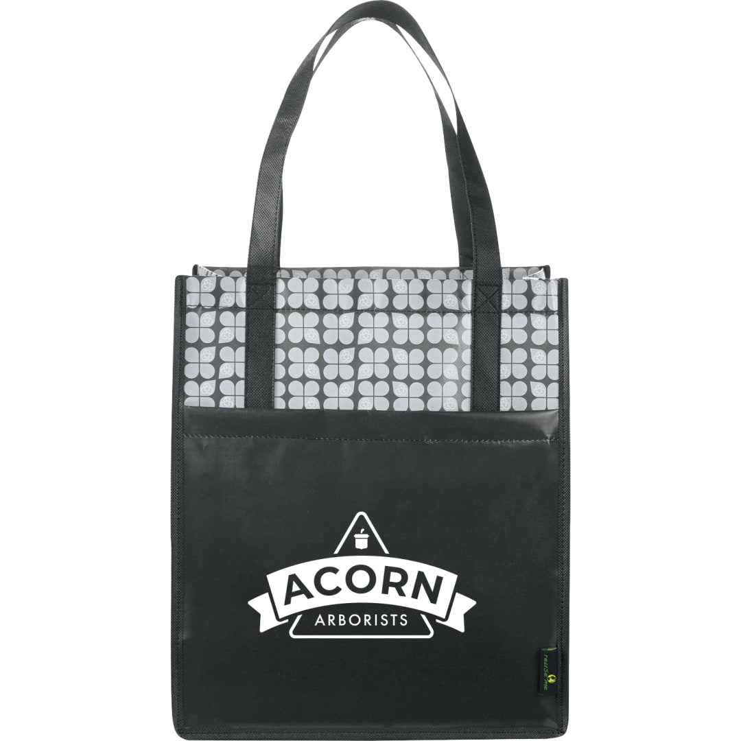 Big Grocery Laminated Non-Woven Tote - SM-5996 Black