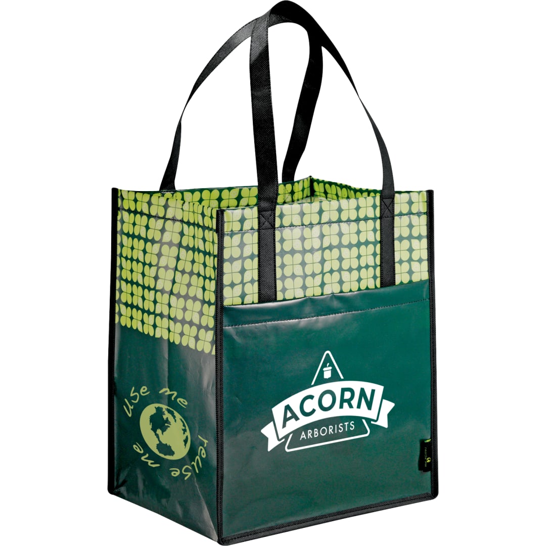 Big Grocery Laminated Non-Woven Tote - SM-5996 Green