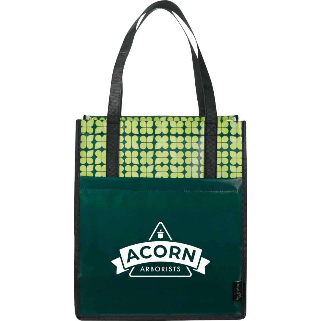 Big Grocery Laminated Non-Woven Tote - SM-5996 Green