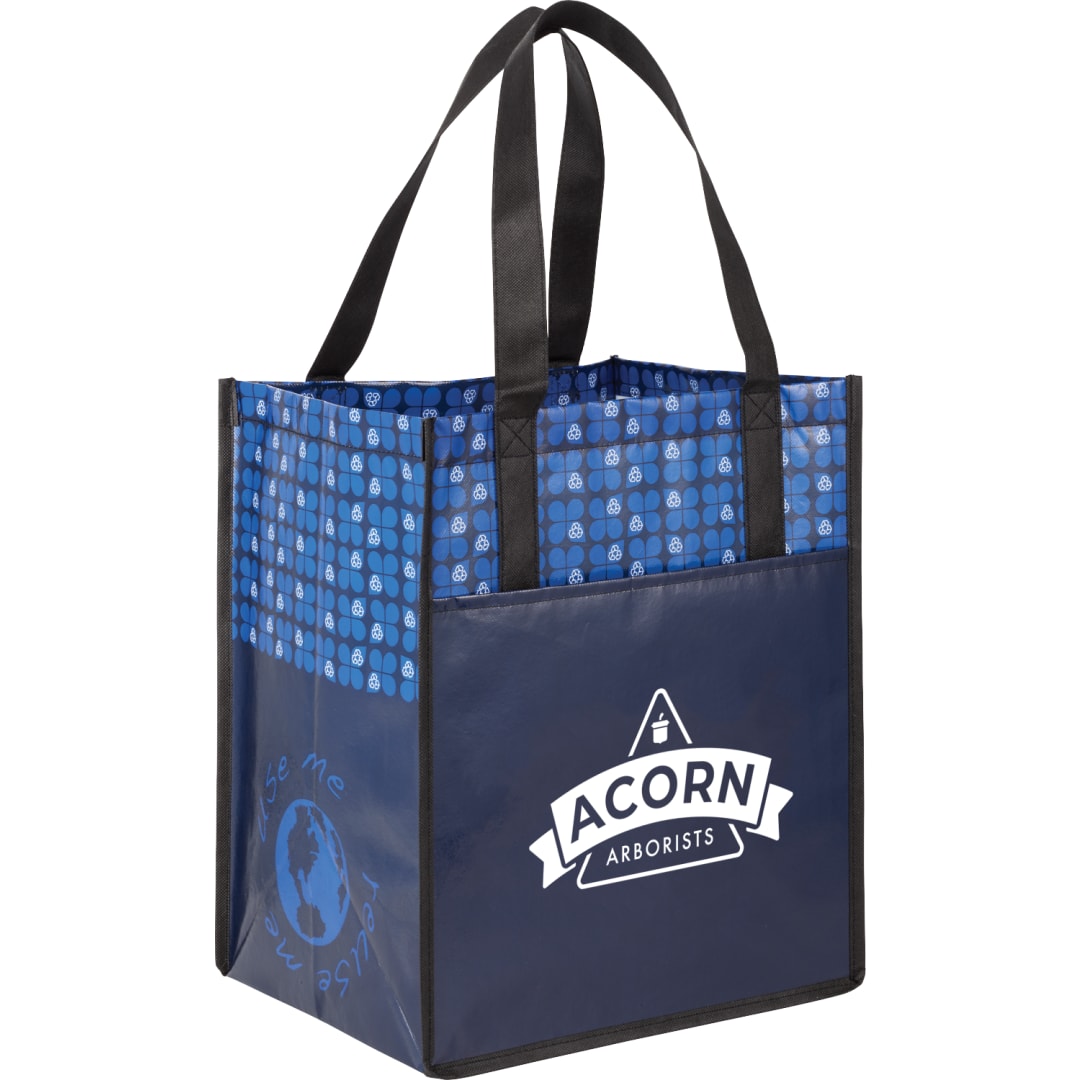 Big Grocery Laminated Non-Woven Tote - SM-5996 Blue