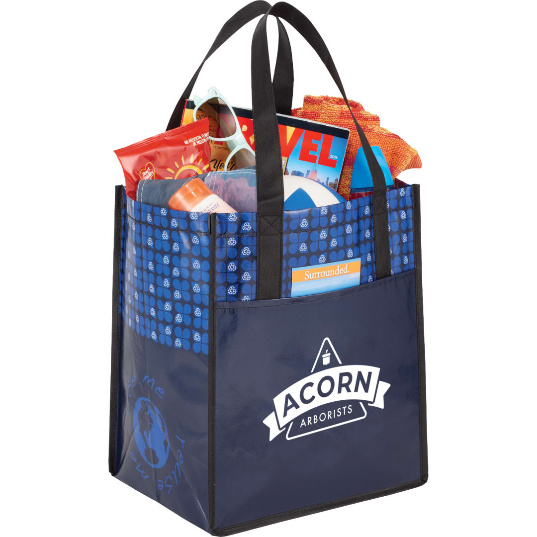 Big Grocery Laminated Non-Woven Tote - SM-5996 Blue