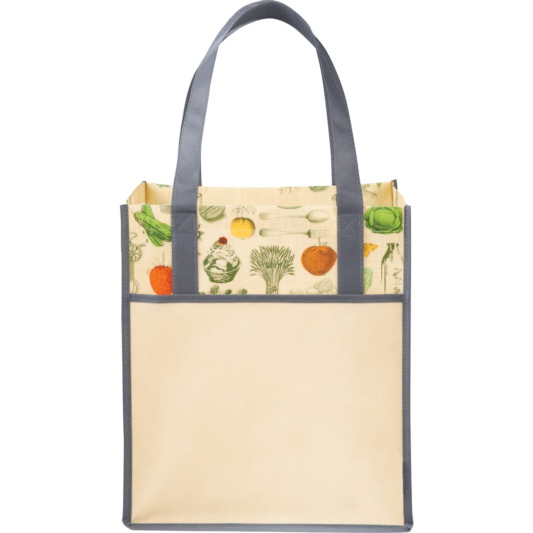 Big Grocery Vintage Laminated Non-Woven Tote - SM-5997 Natural