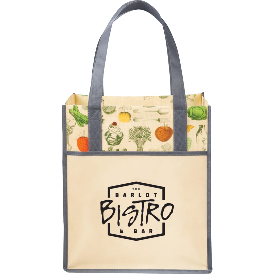 Big Grocery Vintage Laminated Non-Woven Tote - SM-5997 Natural