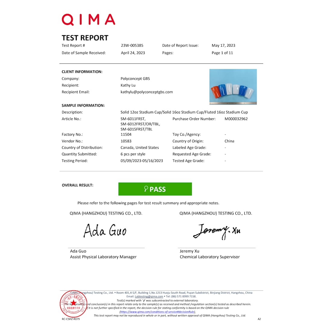 Fluted 16oz Stadium Cup - SM-6015 Black