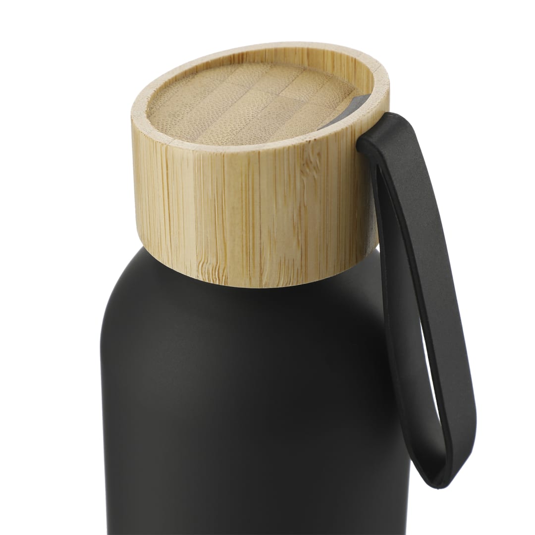 Ryze Aluminum Bottle 22 oz w/ FSC&#174; 100% Bamboo Lid - SM-6928 Black