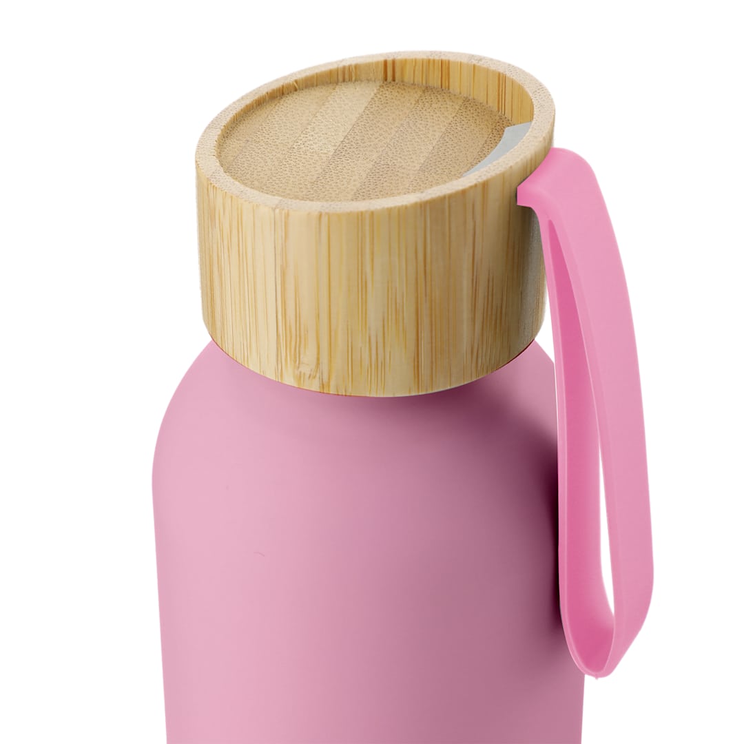 Ryze Aluminum Bottle 22 oz w/ FSC&#174; 100% Bamboo Lid - SM-6928 Pink