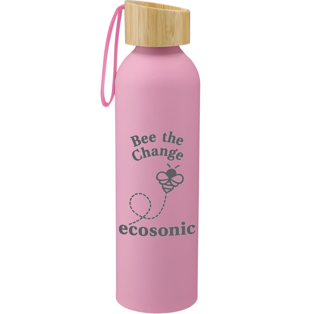 Ryze Aluminum Bottle 22 oz w/ FSC&#174; 100% Bamboo Lid - SM-6928 Pink