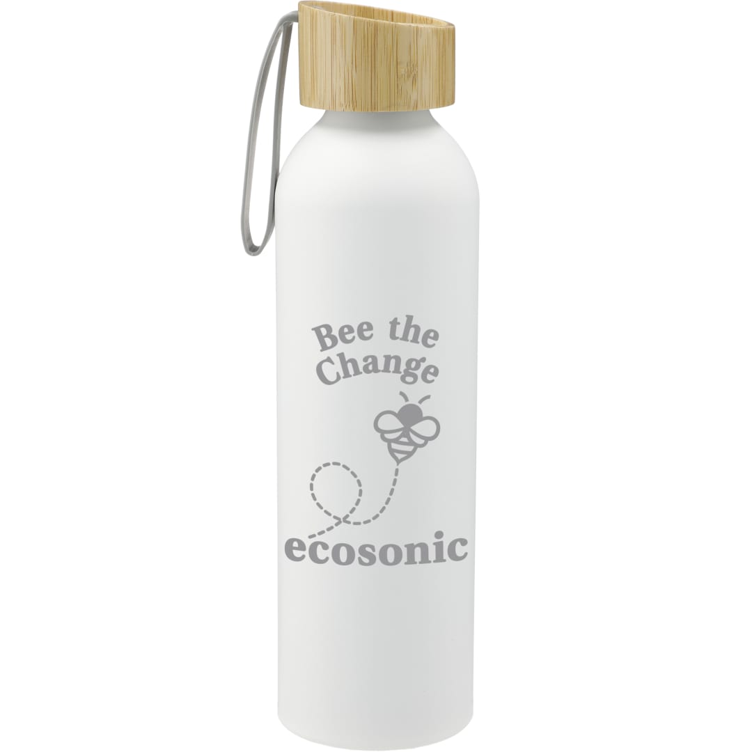 Ryze Aluminum Bottle 22 oz w/ FSC&#174; 100% Bamboo Lid - SM-6928 White