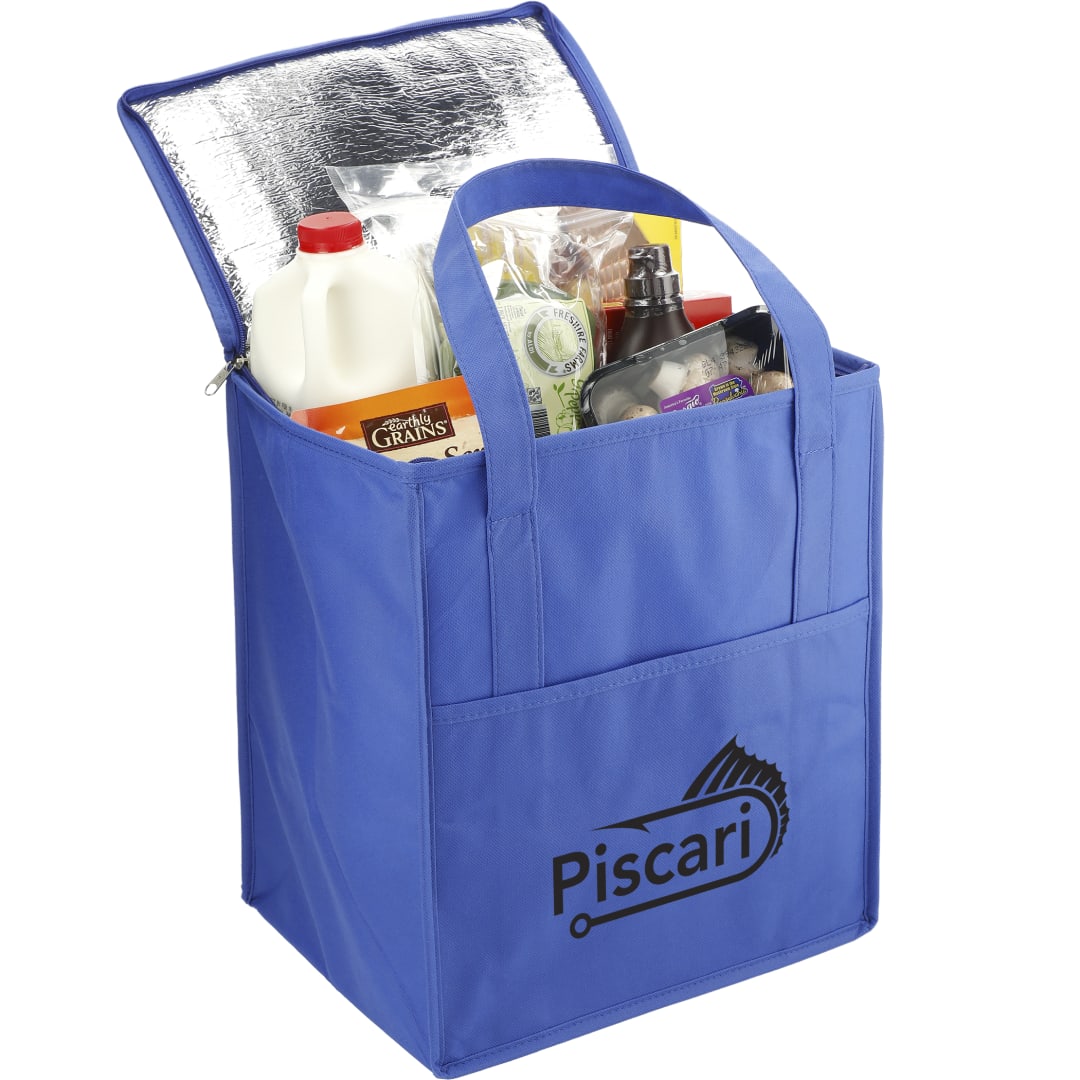 Hercules Flat Top Insulated Grocery Tote - SM-7430 Blue