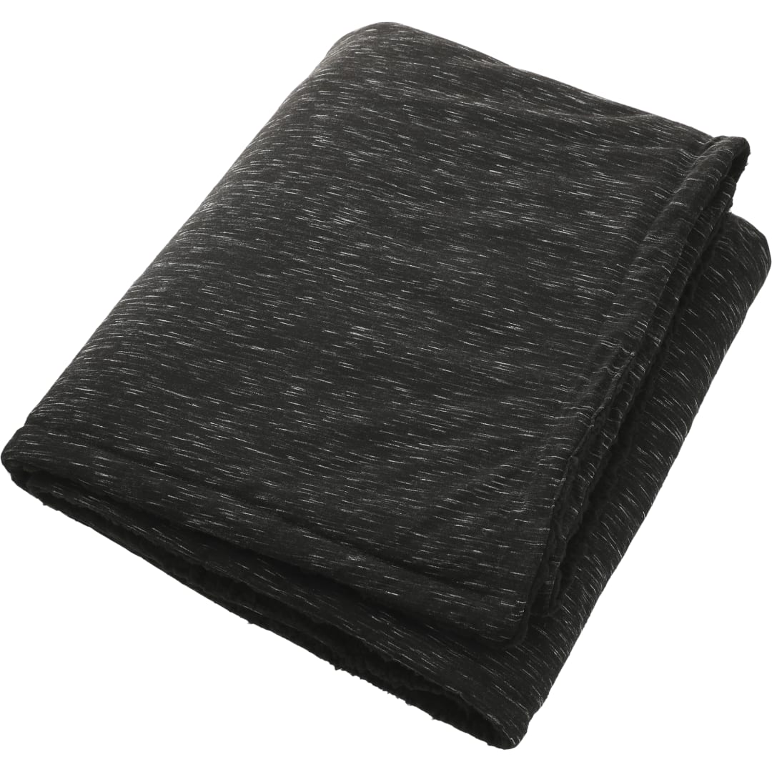 Heathered Sherpa Blanket - SM-8730 Black