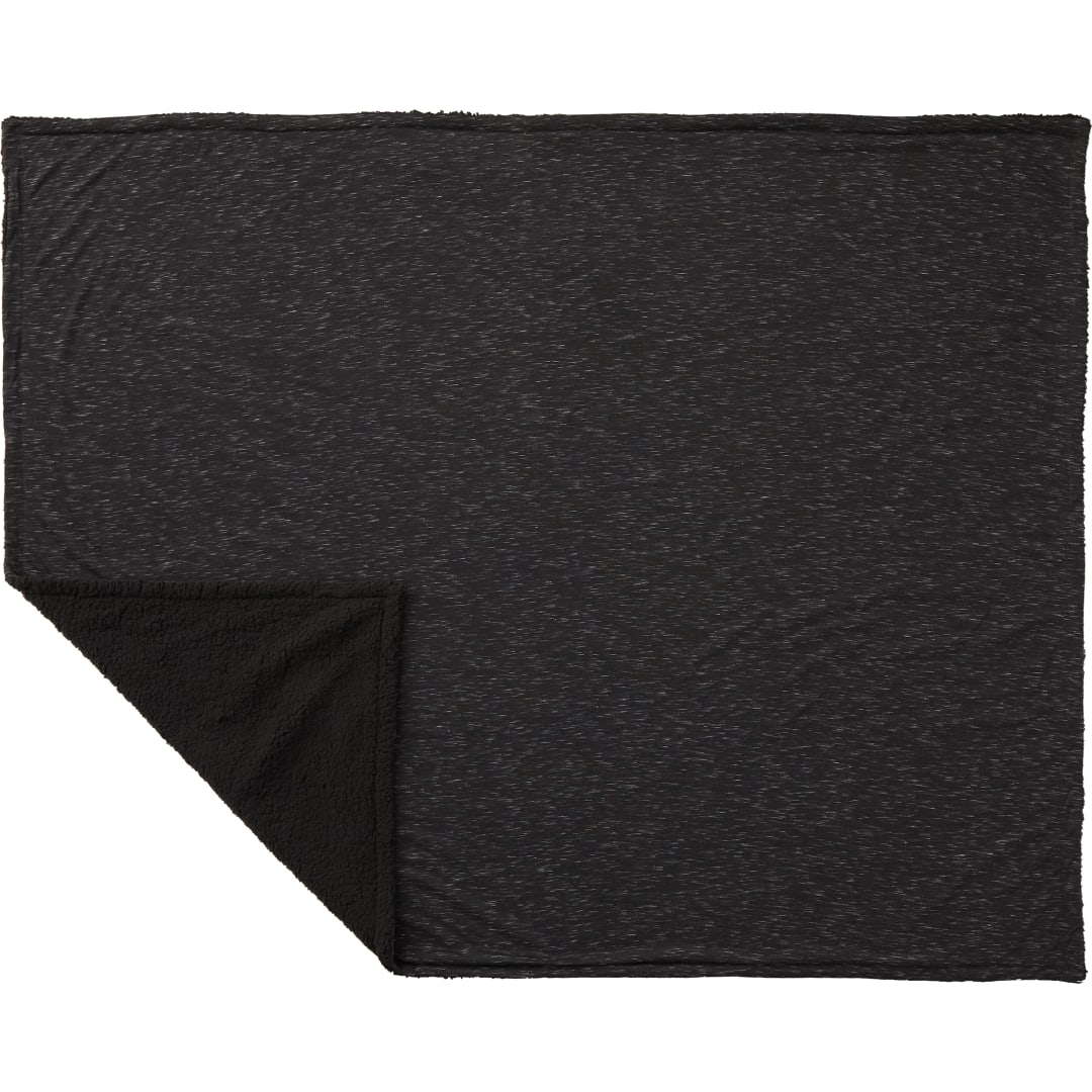 Heathered Sherpa Blanket - SM-8730 Black