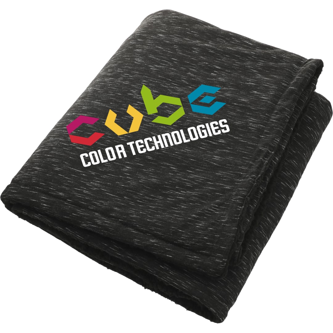 Heathered Sherpa Blanket - SM-8730 Black