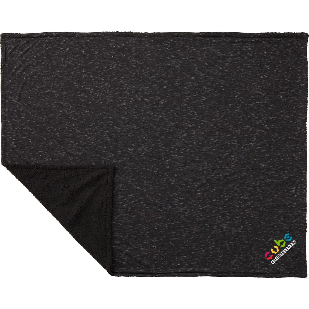 Heathered Sherpa Blanket - SM-8730 Black